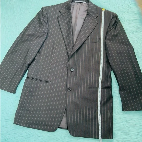Hickey Freeman Classic Fit Brown Pin Stripe Wool Suit